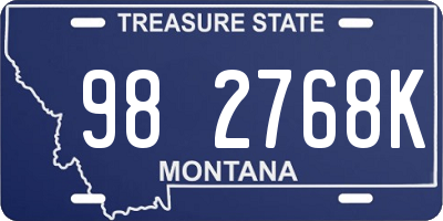 MT license plate 982768K