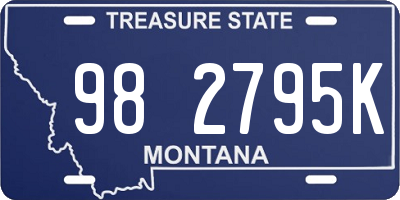 MT license plate 982795K