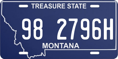 MT license plate 982796H