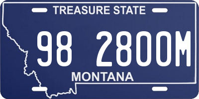 MT license plate 982800M