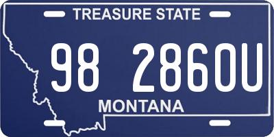 MT license plate 982860U
