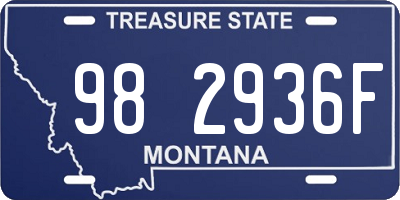 MT license plate 982936F