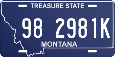 MT license plate 982981K