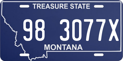 MT license plate 983077X