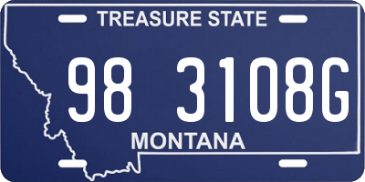 MT license plate 983108G