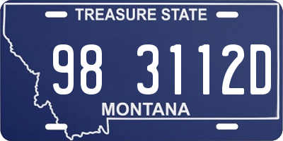 MT license plate 983112D