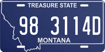 MT license plate 983114D