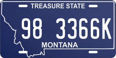 MT license plate 983366K