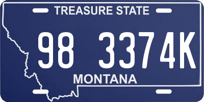 MT license plate 983374K