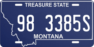 MT license plate 983385S