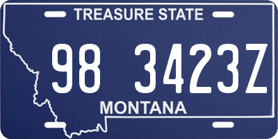 MT license plate 983423Z