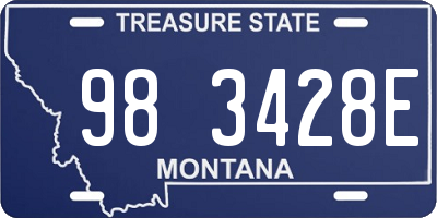 MT license plate 983428E