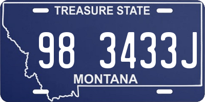 MT license plate 983433J
