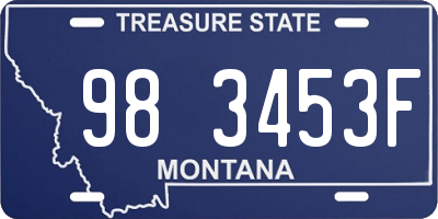 MT license plate 983453F