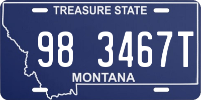 MT license plate 983467T