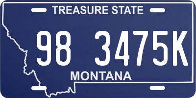 MT license plate 983475K