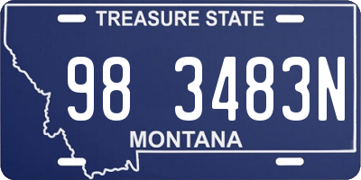MT license plate 983483N