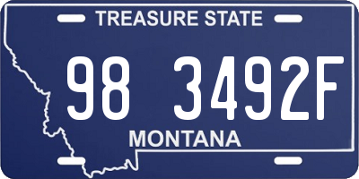 MT license plate 983492F