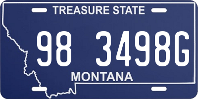 MT license plate 983498G