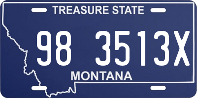 MT license plate 983513X