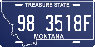 MT license plate 983518F