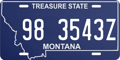 MT license plate 983543Z