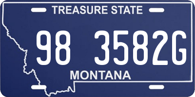 MT license plate 983582G