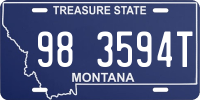 MT license plate 983594T