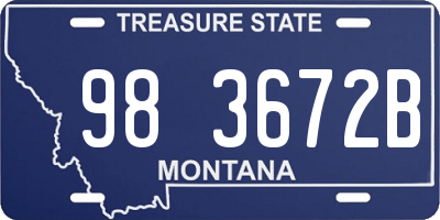 MT license plate 983672B