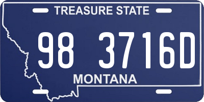 MT license plate 983716D