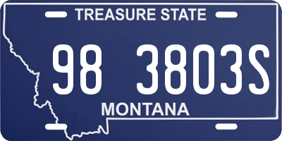 MT license plate 983803S