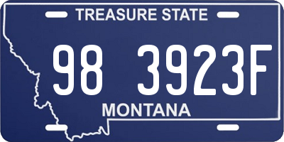 MT license plate 983923F