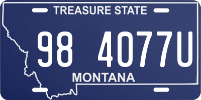 MT license plate 984077U