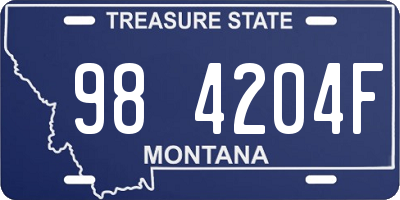 MT license plate 984204F