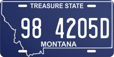 MT license plate 984205D