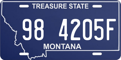 MT license plate 984205F