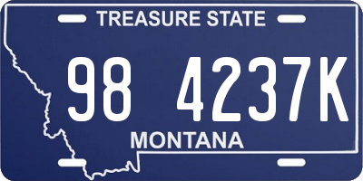 MT license plate 984237K