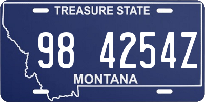 MT license plate 984254Z