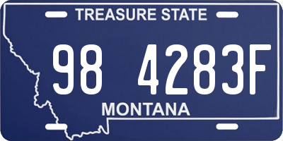 MT license plate 984283F