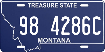 MT license plate 984286C