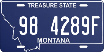 MT license plate 984289F