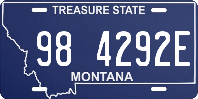 MT license plate 984292E