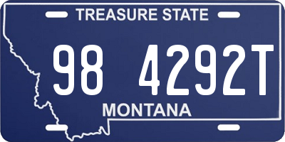 MT license plate 984292T