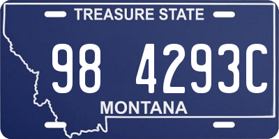 MT license plate 984293C