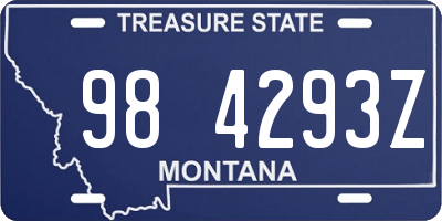 MT license plate 984293Z