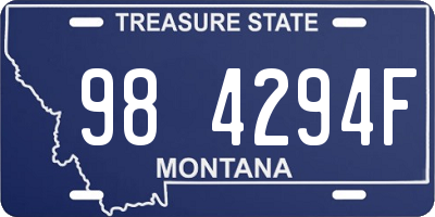 MT license plate 984294F