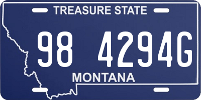 MT license plate 984294G