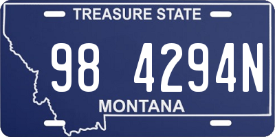 MT license plate 984294N