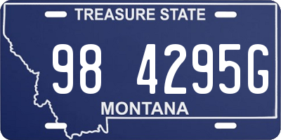 MT license plate 984295G