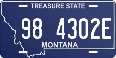 MT license plate 984302E